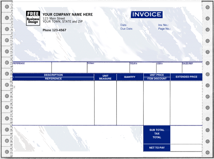 Form 13150T-Large Continuous Invoice