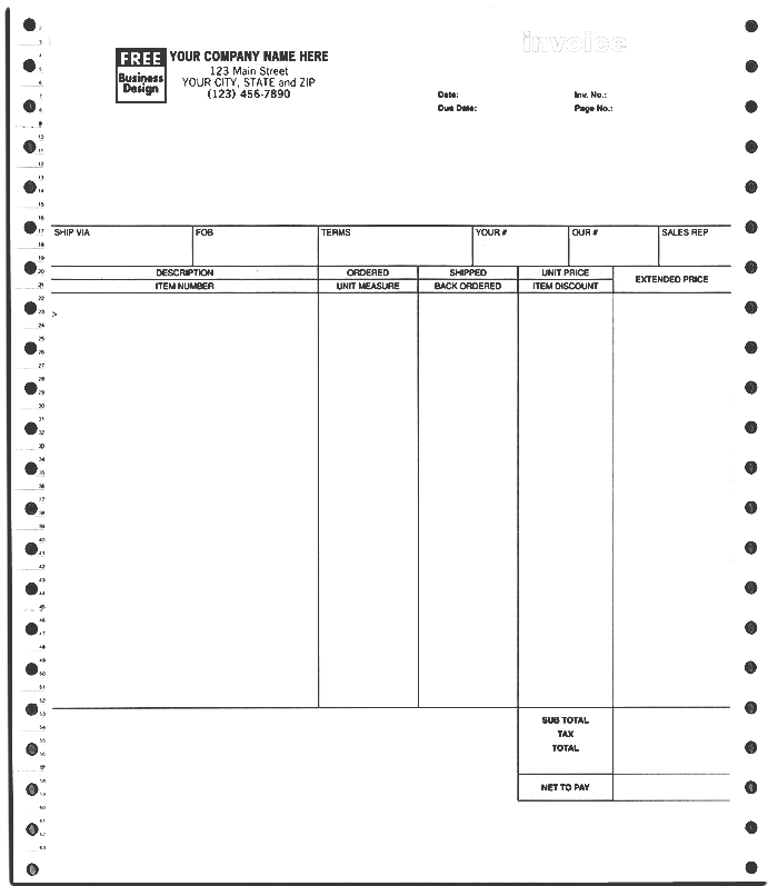 Form 13161T-Large Continuous Product Invoice