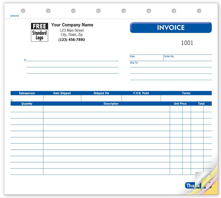 Form 105-Large Invoice
