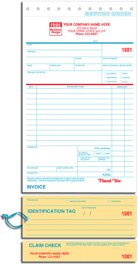 General Service Order Invoice - Form 312