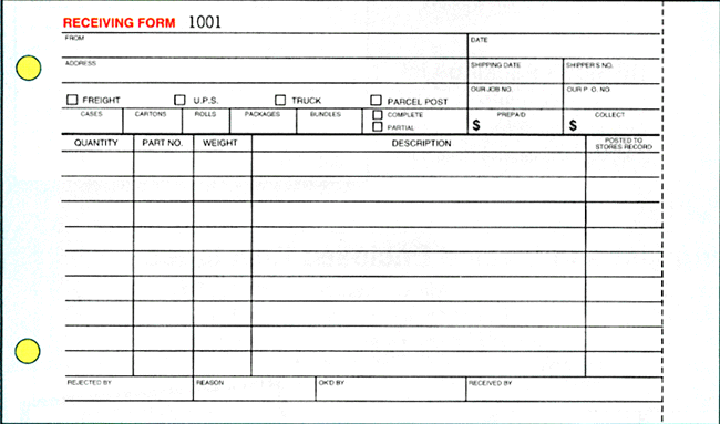 large snap receiving form - Form RF6800